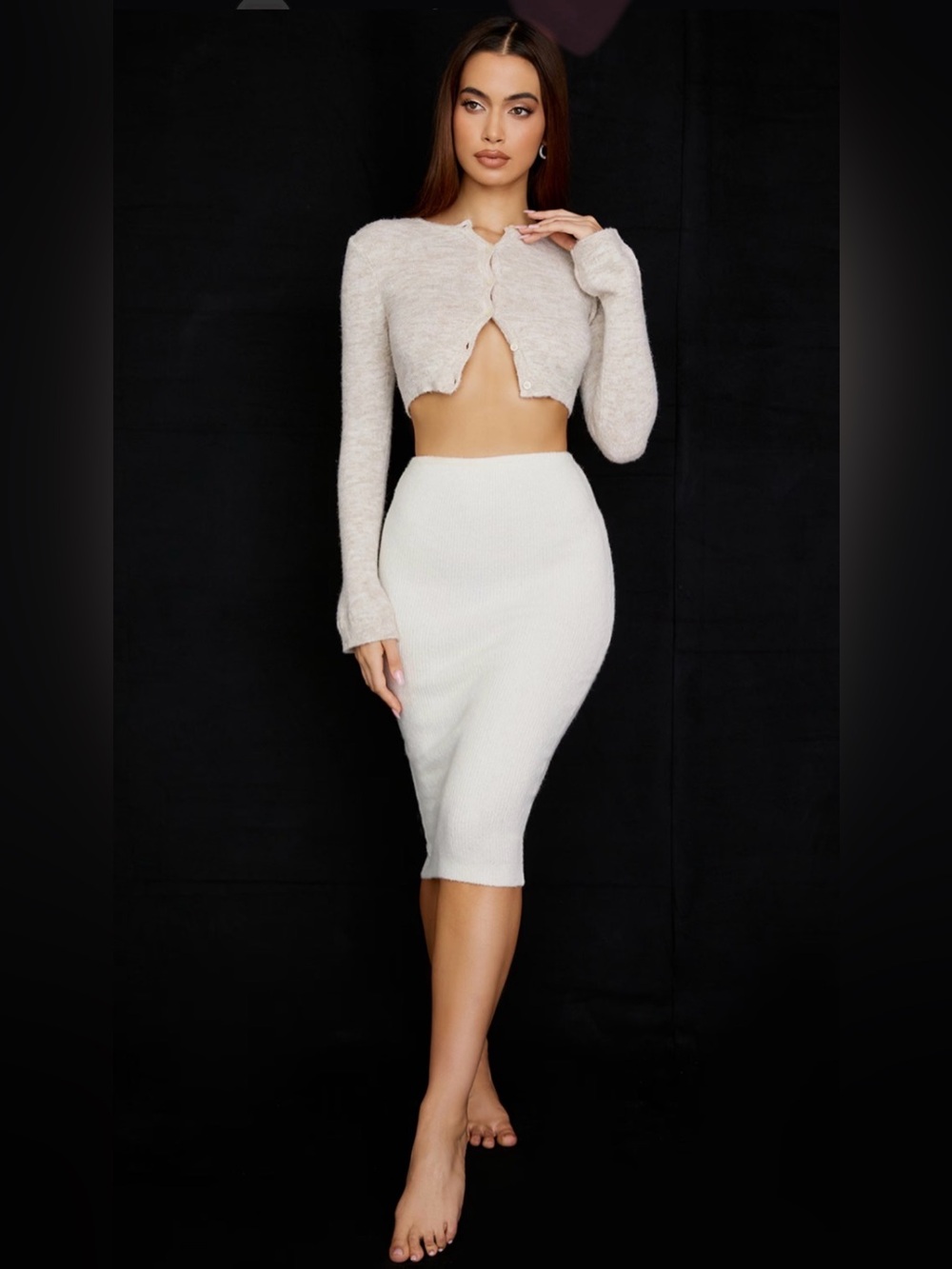 House of CB Cream Lounge Skirt